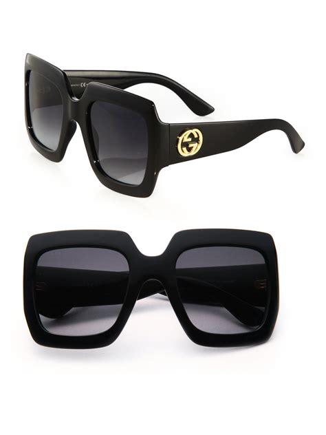 womens black square gucci sunglasses|Gucci black oversized square sunglasses.